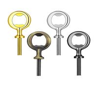 Lot de 4 décapsuleurs vierges filetés en métal - Inserts en acier inoxydable - Ouvre-bouteille de bière - Décapsuleur brut en bois - Tire-bouchon de bière pour la maison, le pub, l'extérieur