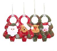 Lot de 4 décorations à suspendre pour sapin de Noël avec Père Noël, bonhomme de neige, renne, ours en peluche pour décoration de maison, utilisation saisonnière