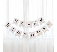 Lot de 4 décorations de fête d'anniversaire avec bannière « Happy Birthday » - Ballons confettis or rose - Décorations de fête prénatale pour garçons et filles