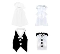 Lot de 4 décorations de mariage, décoration pour couple de mariés, décoration de bouteille, décoration pour couple de mariés, fête de jeunes mariés