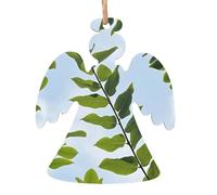 Lot de 4 décorations de Noël en bois naturel à suspendre pour sapin de Noël en forme d'ange