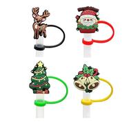 Lot de 4 décorations de Noël réutilisables en silicone pour décorations Stanley - Motif Père Noël - 10 mm
