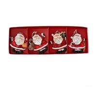Lot de 4 décorations de sapin de Noël en résine, Père Noël et bonhomme de neige, décoration de fête de Noël, pour rebords de fenêtre, fêtes intérieures, salon (Une personne âgée)