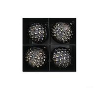 Lot de 4 décorations de sapin de Noël vintage en PVC pour les vacances, la décoration d'intérieur et les fêtes (10 cm, noir et doré)