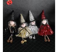 Lot de 4 décorations de sorcière d'Halloween - Petite sorcière - Kit de décoration horreur - Décoration à suspendre - Figurine d'Halloween - Pendentif pour fête, jardin, vacances