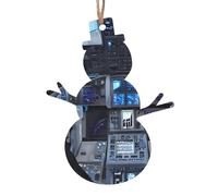 Lot de 4 décorations en bois en forme de bonhomme de neige en forme de cabane du futur - Pendentifs décoratifs à suspendre - Design vintage pour les vacances