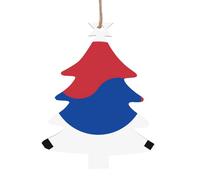 Lot de 4 décorations en bois en forme de drapeau de la République de Corée pour sapin de Noël à accrocher aux murs, portes et fenêtres