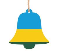 Lot de 4 décorations en bois en forme de drapeau du Rwanda pour accrocher aux murs, portes et fenêtres