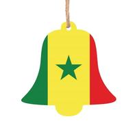 Lot de 4 décorations en bois en forme de drapeau du Sénégal pour accrocher aux murs, portes et fenêtres