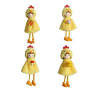 Lot de 4 décorations en forme de poule en peluche à suspendre pour salon, chambre à coucher, centres de table, décoration de la maison, emballage, embellissements