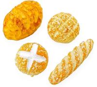 Lot de 4 décorations miniatures en forme de pain - Échelle 1/12 - Nourriture de boulangerie en résine pour maison de poupée, bricolage et présentation de modèles