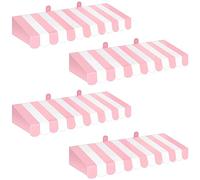 Lot de 4 décorations murales 3D pour auvent de Cirque - Tente de Carnaval - Décorations de fête sur Le thème du Cirque - Décoration de Support de Carnaval pour fête de Carnaval (Rose et Blanc)