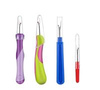 Lot de 4 découseurs pour couture, outil de retrait de point de croix avec capuchons de sécurité, outil de ramassage de fil, décrocheur de fil à décrocher, pour couture à la main, décrocheur, tricot