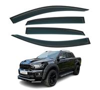 Lot de 4 déflecteurs d'air adhésifs compatibles avec Ford Ranger DuobleCab Wildtrack T6 4 portes 2012 2013 2014 2015 2016 2017 2018 2019 2020 2021 2022 2023 2024 2025 Modèles :