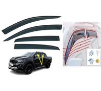 Lot de 4 déflecteurs d'air adhésifs compatibles avec Ford Ranger T6 Wildtrack Raptor 2012 à 2024 en acrylique pour Ford Ranger