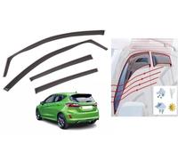 Lot de 4 déflecteurs d'air de type canal compatibles avec Ford Fiesta MK7 5 portes à hayon 2018 à 2023 en acrylique