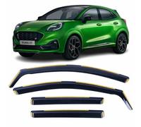 Lot de 4 déflecteurs d'air en canal pour fenêtres latérales en verre acrylique teinté fumé pour Ford Puma 2019 2020 2021 2022 2023 2024 2025 - Pare-soleil et pare-pluie AirTwin