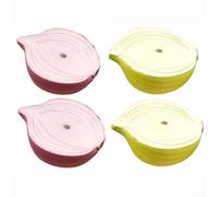 Lot de 4 demi-oignons artificiels en polyuréthane avec fonctionnalité, accessoires de légumes artificiels réalistes pour vinaigrette de détail, affichage de cuisine, table de fête et coiffure de