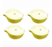 Lot de 4 demi-oignons artificiels en polyuréthane avec fonctionnalité, accessoires réalistes pour vinaigrette, affichage de cuisine, table de fête et photographie (bleu cyan)