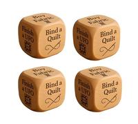 Lot de 4 dés de décision en bois faits à la main avec 6 tâches de couture gravées - Cadeau créatif pour les amateurs de matelassage, pour stimuler l'inspiration et surmonter les blocs de matelassage