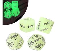 Lot de 4 dés de décision phosphorescents pour couples, jeu de rendez-vous romantique, cadeau amusant et coquin pour adultes
