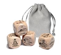 Lot de 4 dés en bois pour yoga et fitness, défi aléatoire, pour décider des asanas, outils pédagogiques et minceurs (4 pièces/lot, 25 mm)