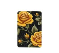 Lot de 4 désodorisants 3D pour voiture - Motif roses jaunes - Cartes parfumées à suspendre - Pour tablettes d'aromathérapie de voiture