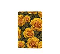 Lot de 4 désodorisants 3D pour voiture - Motif roses jaunes - Cartes parfumées à suspendre - Pour tablettes d'aromathérapie de voiture