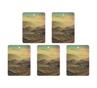 Lot de 4 désodorisants à suspendre pour voiture, coucher de soleil dans la vallée, décoration intérieure, cartes parfumées pour rétroviseur, accessoires automobiles