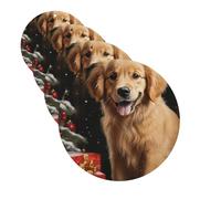 Lot de 4 désodorisants à suspendre pour voiture - Lavande - Cartes parfumées de Noël - Golden Retriever - Tablettes d'aromathérapie à suspendre pour rétroviseur de voiture