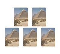 Lot de 4 désodorisants à suspendre pour voiture, pyramides d'Égypte, décoration intérieure, cartes parfumées pour rétroviseur, accessoires automobiles