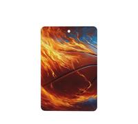 Lot de 4 désodorisants abstraits pour voiture Basketball In Fire - Cartes parfumées à suspendre - Pour tablettes d'aromathérapie de voiture