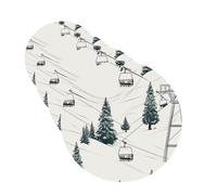 Lot de 4 désodorisants amusants à suspendre pour voiture avec ascenseur de ski avec sapin, mignon, durable, parfumé, miroir, décoration à suspendre, cadeau pour homme et femme, forme ronde