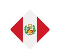 Lot de 4 désodorisants carrés à suspendre pour voiture Motif drapeau du Pérou