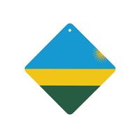 Lot de 4 désodorisants carrés à suspendre pour voiture Motif drapeau du Rwanda