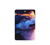 Lot de 4 désodorisants colorés en forme de tête de loup vers le haut - Cartes parfumées à suspendre - Pour tablettes d'aromathérapie de voiture