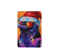 Lot de 4 désodorisants colorés portant un chapeau de Père Noël avec lunettes de soleil - Cartes parfumées à suspendre pour voiture, aromathérapie, tablettes