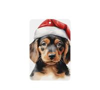 Lot de 4 désodorisants de voiture à l'aquarelle avec un chapeau de Père Noël - Cartes parfumées à suspendre - Pour tablettes d'aromathérapie de voiture