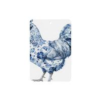 Lot de 4 désodorisants de voiture à motif aquarelle poulet, bleu et blanc, cartes parfumées à suspendre pour tablettes d'aromathérapie de voiture