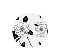 Lot de 4 désodorisants de voiture à motif camélia simple - Forme ronde - À suspendre - Pour chambre à coucher, salle de bain