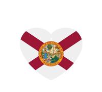 Lot de 4 désodorisants de voiture à motif drapeau de Floride en forme de cœur à suspendre pour chambre à coucher, salle de bain