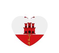 Lot de 4 désodorisants de voiture à motif drapeau de Gibraltar en forme de cœur à suspendre pour chambre à coucher, salle de bain