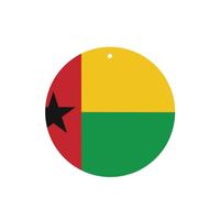 Lot de 4 désodorisants de voiture à motif drapeau de la Guinée-Bissau - Forme ronde - À suspendre - Pour chambre à coucher, salle de bain