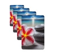 Lot de 4 désodorisants de voiture à suspendre avec fleurs tropicales et pierre zen pour armoire, salle de bain, voiture, aromathérapie, rétroviseur, désodorisants, longue durée