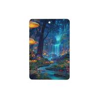 Lot de 4 désodorisants de voiture à suspendre avec motif de champignons et de grands arbres magiques, cartes parfumées à suspendre, cartes parfumées pour tablettes d'aromathérapie de voiture