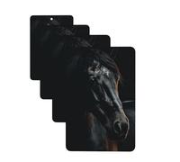Lot de 4 désodorisants de voiture à suspendre - Cartes parfumées pour SUV A Dark Horse - Tablette d'aromathérapie - Miroir intérieur - Pour chambre à coucher, armoire, armoire à chaussures