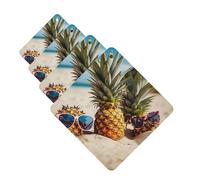 Lot de 4 désodorisants de voiture à suspendre - Cartes parfumées pour SUV, ananas, fruits, lunettes de soleil, sable, plage, voiture, aromathérapie, miroir intérieur de voiture, pendentif pour chambre