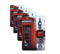 Lot de 4 désodorisants de voiture à suspendre - Cartes parfumées pour SUV, Angleterre, téléphone, voiture, aromathérapie, tablettes d'aromathérapie, miroir intérieur pour chambre à coucher, armoire