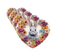 Lot de 4 désodorisants de voiture à suspendre - Cartes parfumées pour SUV, aquarelle, lapin et fleurs, tablettes d'aromathérapie, miroir intérieur de voiture, pendentif pour chambre à coucher, armoire