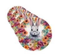 Lot de 4 désodorisants de voiture à suspendre - Cartes parfumées pour SUV, aquarelle, lapin et fleurs, tablettes d'aromathérapie, miroir intérieur de voiture, pendentif pour chambre à coucher, armoire
